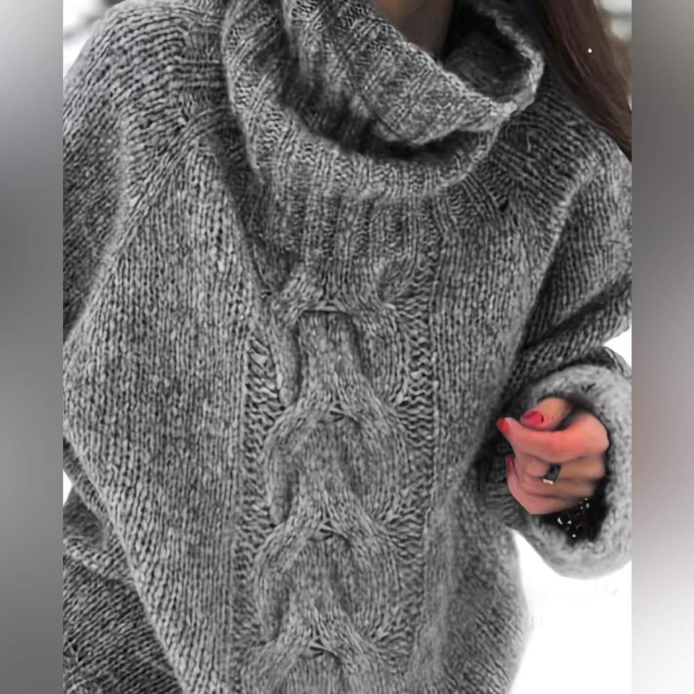 New Cable Knit Turtleneck Sweater